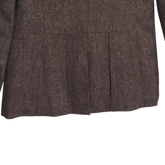 Tinley Road Wool Blazer Brown Faux Suede Lapel Tailored Structured Jacket Size S - Picture 10 of 16